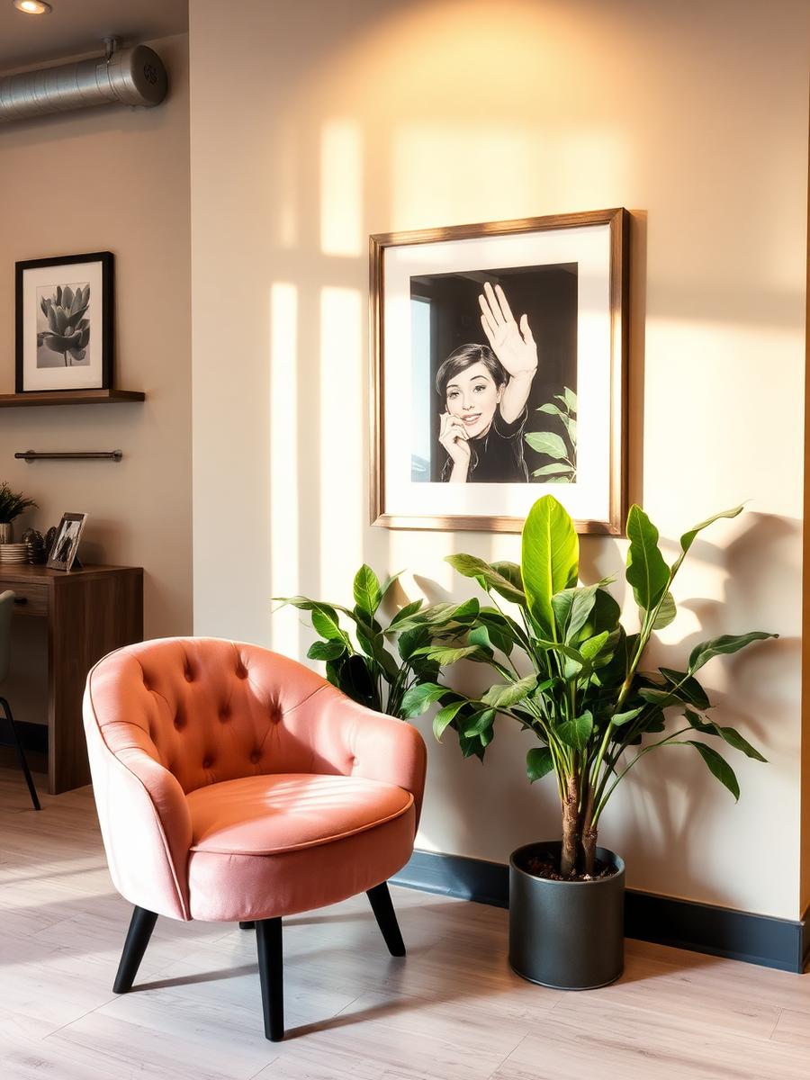 Cozy salon waiting area